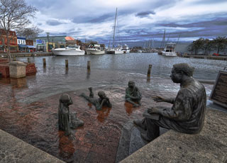 Annapolis, Maryland, pictured here in
2012, is one of three major East Coast urban areas already being faced with nuisance flooding in excess of 30 days per year. Managing nuisance flooding along the coast is a major resilience need facing coastal communities. Photo Credit: Amy McGovern (with permission). 